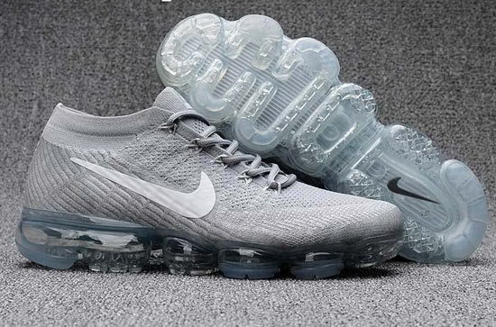 Mens & Womens (unisex) Nike Flyknit Air Vapormax 2018 White Grey Clearance